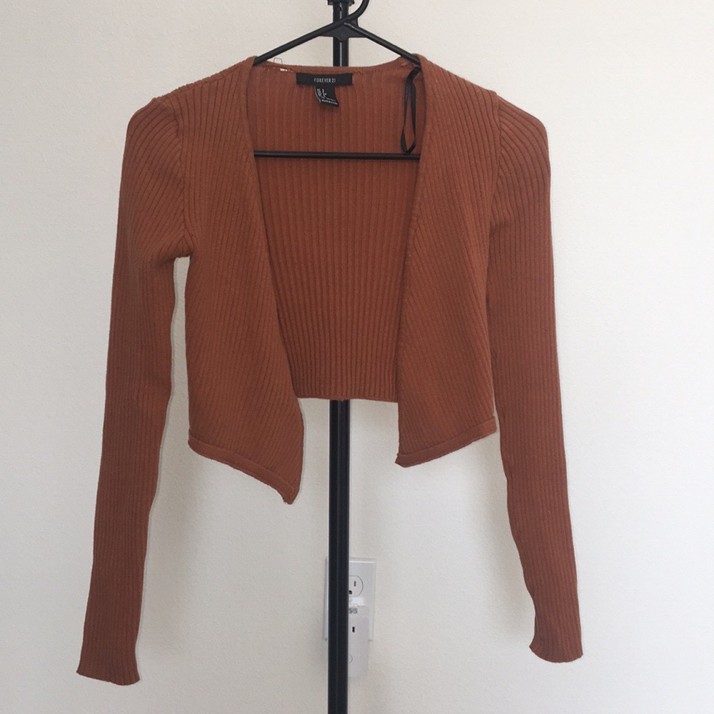 Brown top, long sleeve, high top